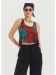 Thick Strap Asymmetric Cut Black Authentic Blouse 4634